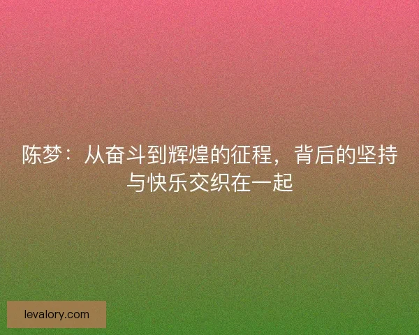 陈梦：从奋斗到辉煌的征程，背后的坚持与快乐交织在一起
