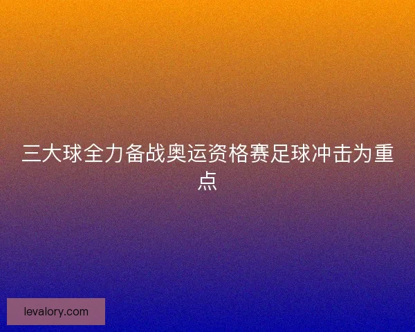 三大球全力备战奥运资格赛足球冲击为重点